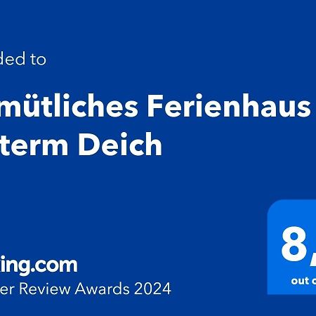 Gemütliches Ferienhaus hinterm Deich Nordstrand Exterior foto